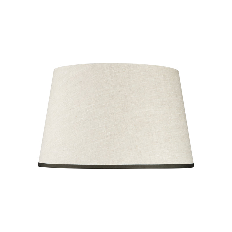 STRETCHED LINEN LAMPSHADE WITH RIBBED CLOUD GREEN TRIM