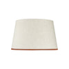 STRETCHED CREAM LINEN LAMPSHADE WITH CORAL TRIM