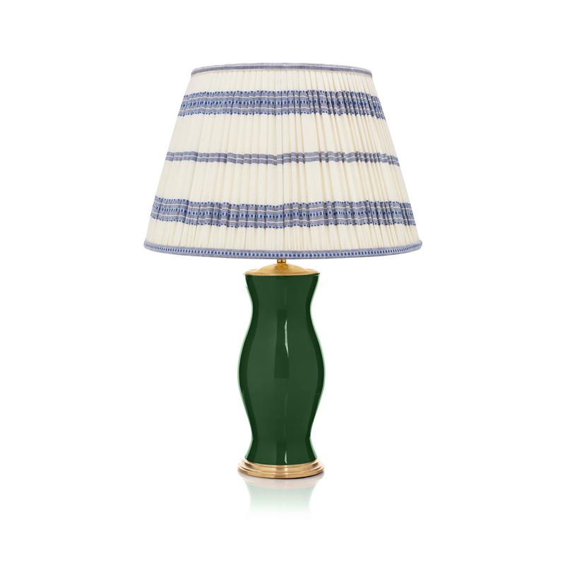 EMBROIDED BLUE STRIPED LAMPSHADE