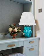 PLEATED IVORY LAMPSHADE IN CREAM WITH FRILL