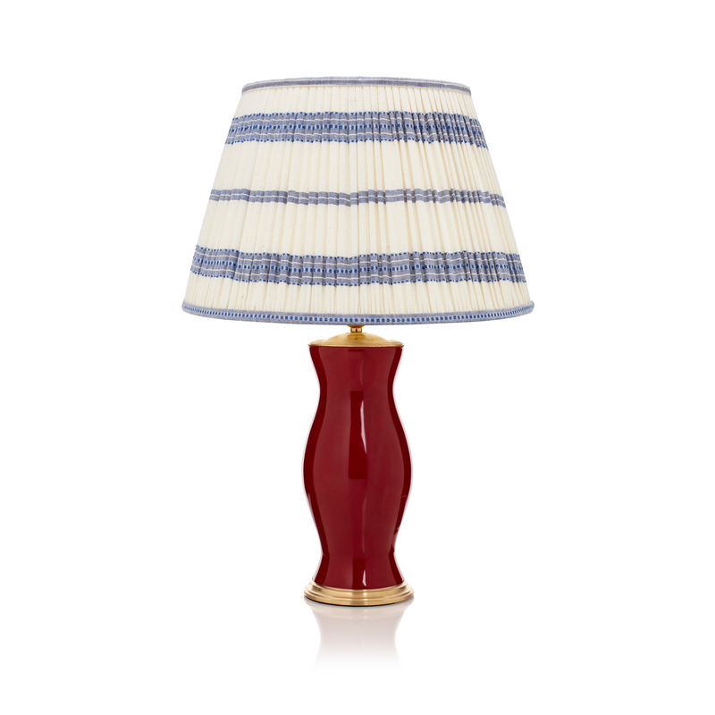 EMBROIDED BLUE STRIPED LAMPSHADE