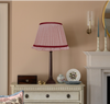 RED STRIPED LAMPSHADE WITH FRILL