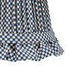 BLUE CHECKED LAMPSHADE WITH FRILL WALL LIGHT