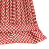 RED CHECKED LAMPSHADE WITH FRILL WALL LIGHT