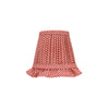 RED CHECKED LAMPSHADE WITH FRILL WALL LIGHT