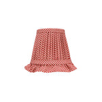 RED CHECKED LAMPSHADE WITH FRILL WALL LIGHT