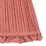 RED CHECKED LAMPSHADE WITH FRILL