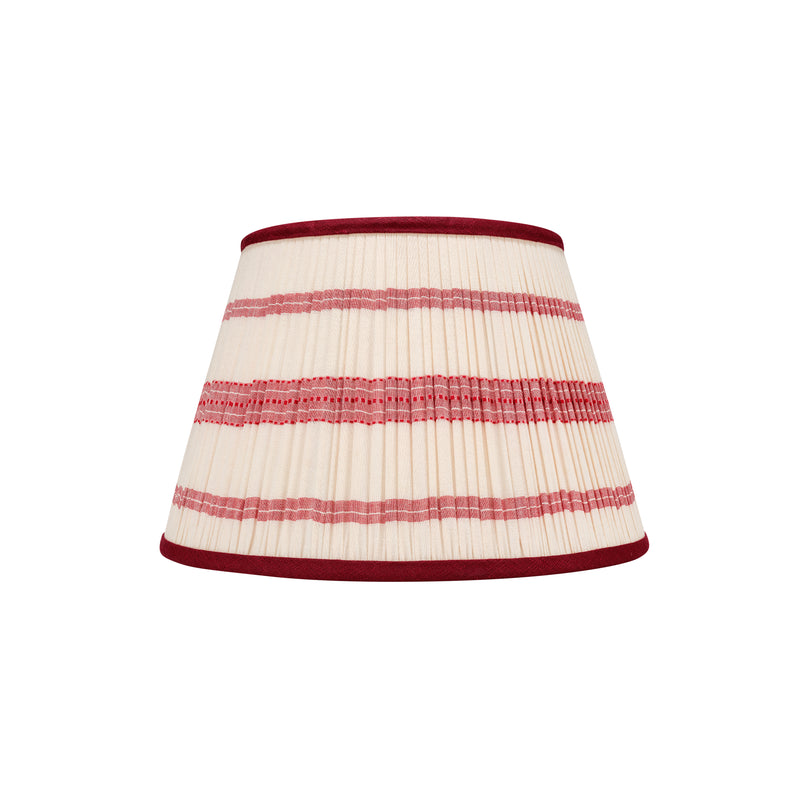 EMBROIDED RED STRIPED LAMPSHADE