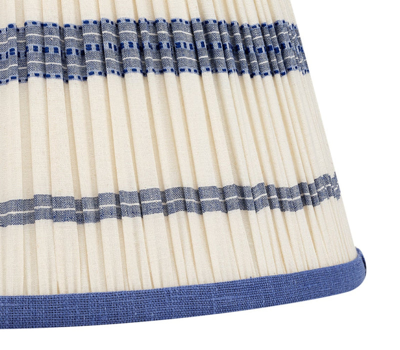 EMBROIDED BLUE STRIPED LAMPSHADE