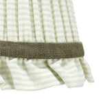 GREEN STRIPED LAMPSHADE WITH FRILL