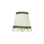 GREEN STRIPED LAMPSHADE WITH FRILL WALL LIGHT