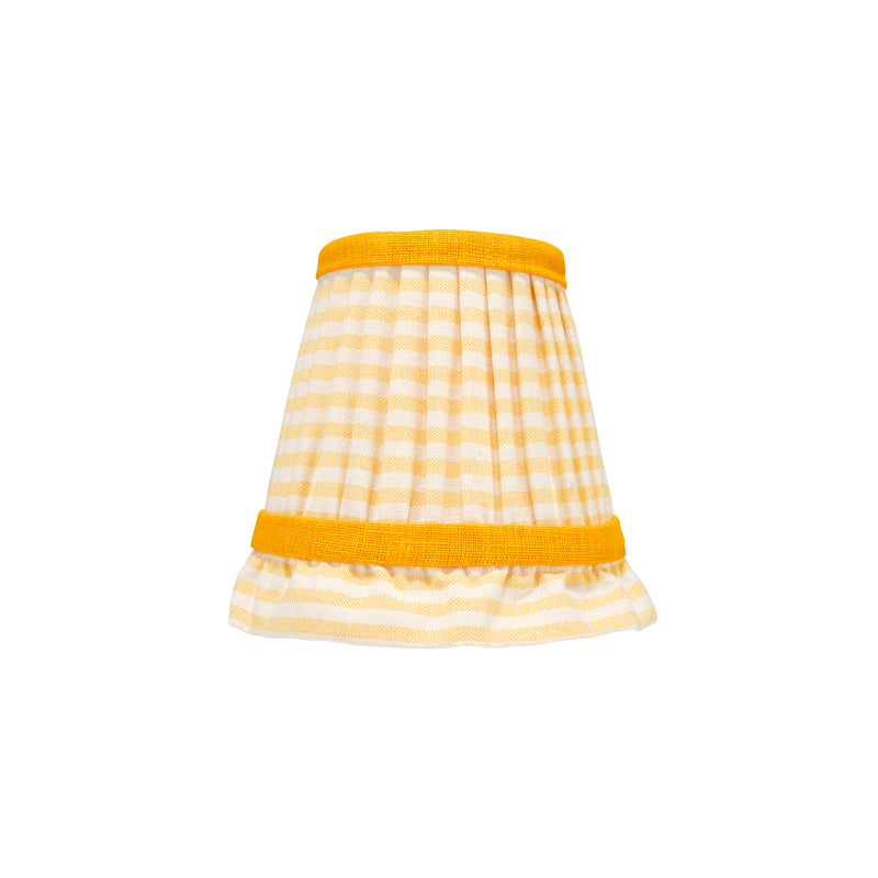 YELLOW STRIPED LAMPSHADE WITH FRILL WALL LIGHT