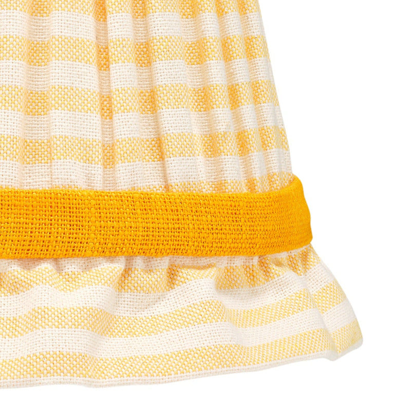 YELLOW STRIPED LAMPSHADE WITH FRILL