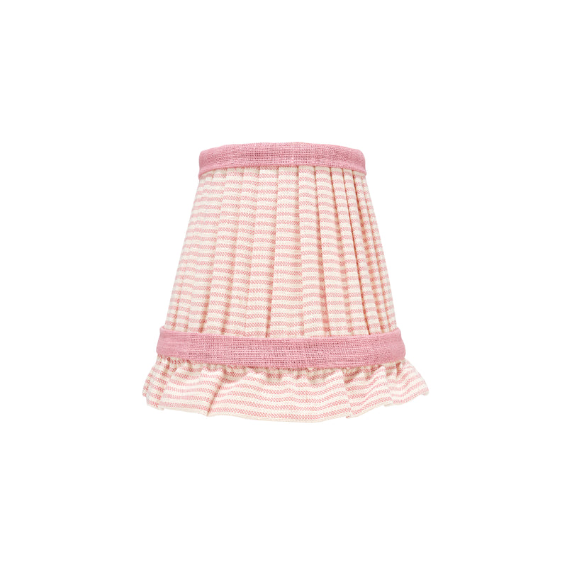 PINK STRIPED LAMPSHADE WITH FRILL WALL LIGHT