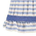BLUE STRIPED LAMPSHADE WITH FRILL WALL LIGHT