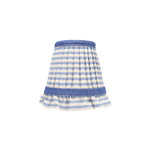 BLUE STRIPED LAMPSHADE WITH FRILL WALL LIGHT