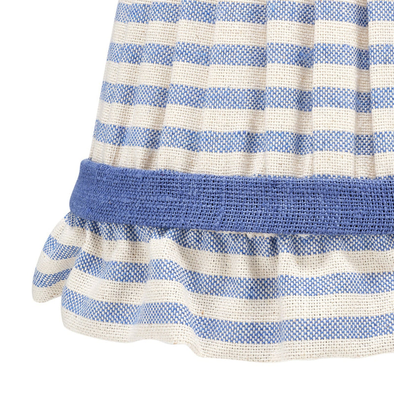 BLUE STRIPED LAMPSHADE WITH FRILL
