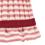 RED STRIPED LAMPSHADE WITH FRILL