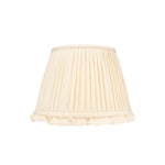 PLEATED LINEN LAMPSHADE IN CREAM WITH FRILL