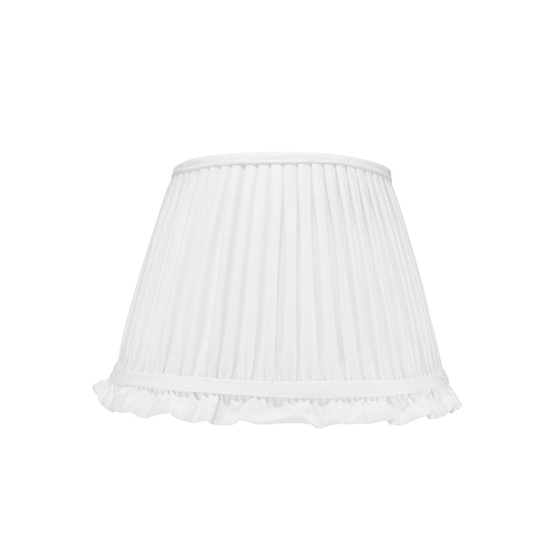 PLEATED IVORY LAMPSHADE IN CREAM WITH FRILL