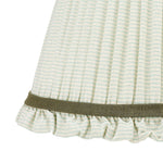 GREEN STRIPED LAMPSHADE WITH FRILL