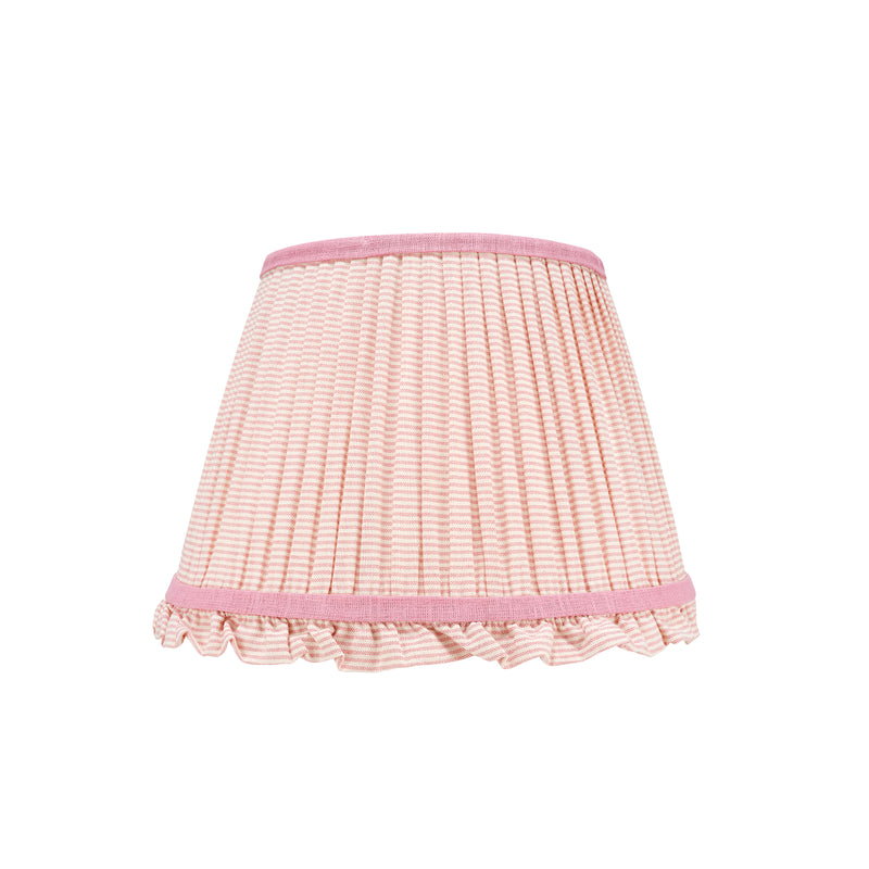 PINK STRIPED LAMPSHADE WITH FRILL