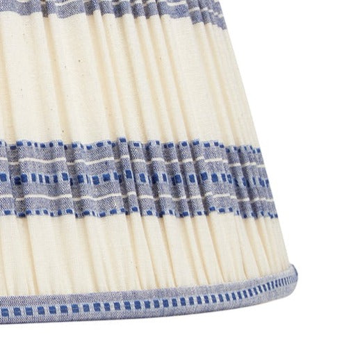 EMBROIDED BLUE STRIPED LAMPSHADE