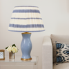 EMBROIDED BLUE STRIPED LAMPSHADE