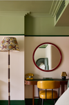GREY, YELLOW AND BURGUNDY IKAT LAMPSHADE