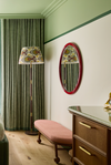 GREY, YELLOW AND BURGUNDY IKAT LAMPSHADE