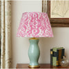PINK SILK IKAT LAMPSHADES, 1 X 16" LEFT, 1 X 20" UK