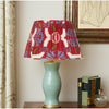 RED SILK IKAT LAMPSHADE- 1 X 10"