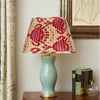 PINK AND RED SILK IKAT LAMPSHADES SHOT