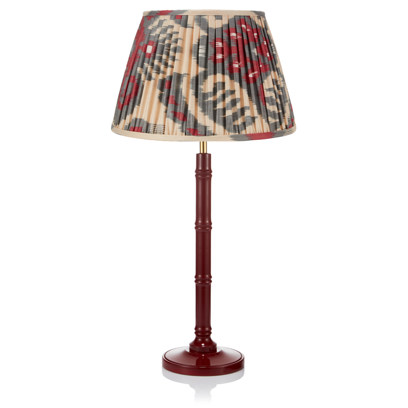 SMALL BAMBOO LACQUERED LAMP IN BURGUNDY