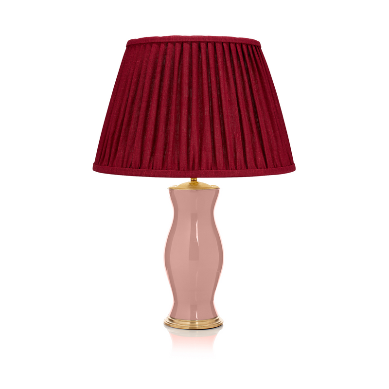 PLEATED LINEN LAMPSHADE IN RED