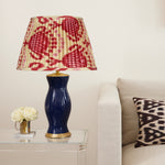 PINK AND RED SILK IKAT LAMPSHADES SHOT