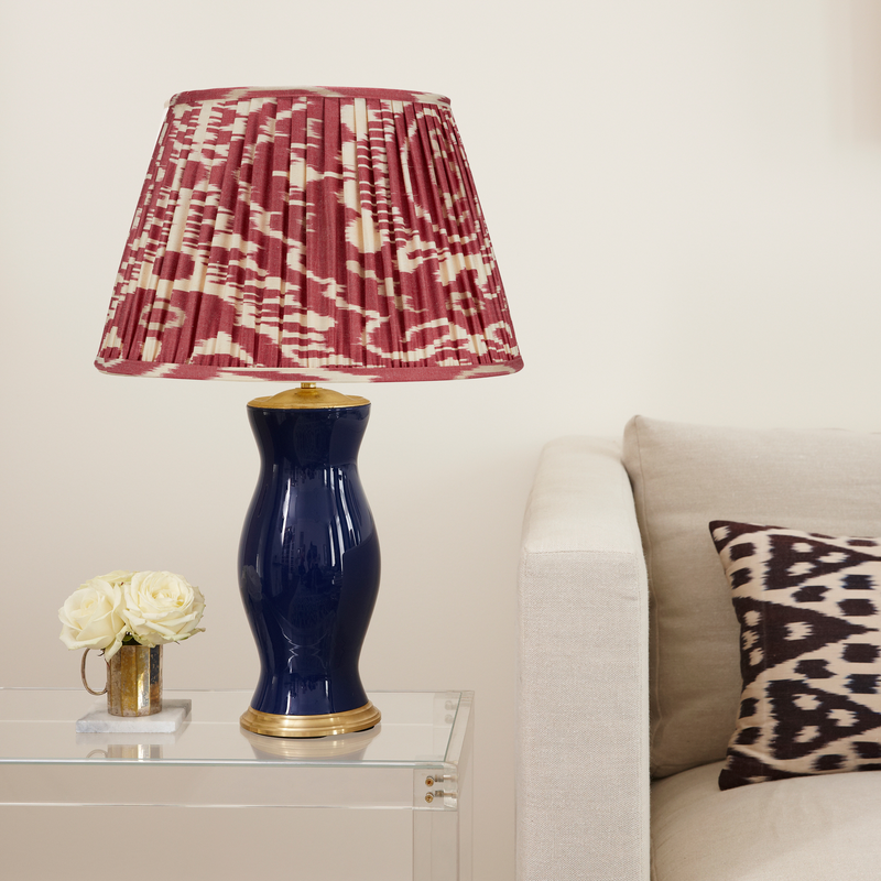 BURNT RED AND CREAM IKAT LAMPSHADE