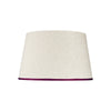STRETCHED LINEN LAMPSHADE WITH RIBBED BLUSH TRIM