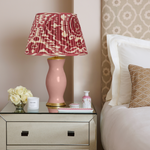 BURNT RED AND CREAM IKAT LAMPSHADE