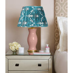 VERDIGRIS AND JADE GREEN SILK IKAT LAMPSHADES