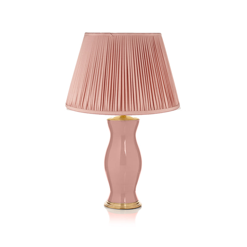 PLEATED SILK LAMPSHADE IN DUSTY PINK