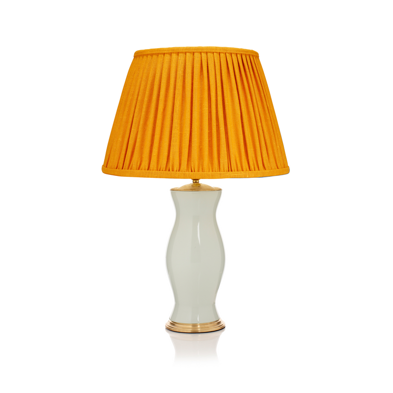 PLEATED LINEN LAMPSHADE IN MUSTARD