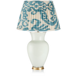 LIGHT BLUE AND CREAM IKAT LAMPSHADE - 3 X 16" UK