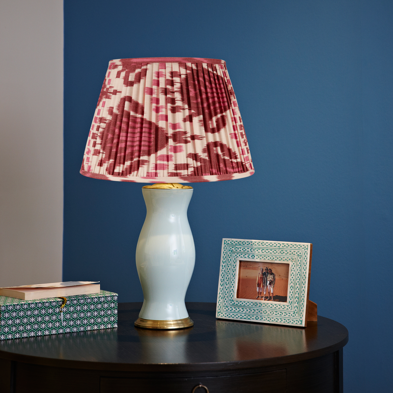 BURGUNDY AND MAGENTA IKAT LAMPSHADE