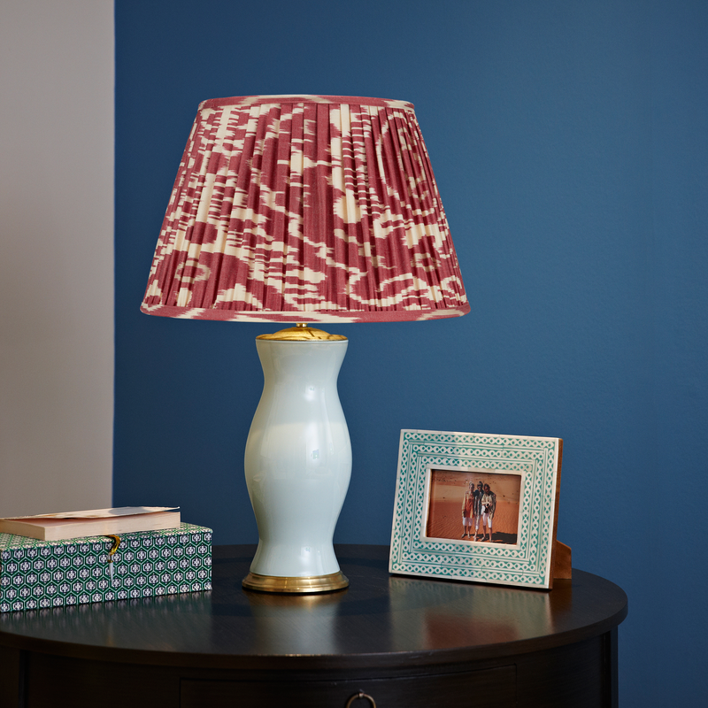 BURNT RED AND CREAM IKAT LAMPSHADE