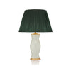 PLEATED SILK LAMPSHADE IN FOREST GREEN