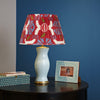 RED SILK IKAT LAMPSHADE- 1 X 10"