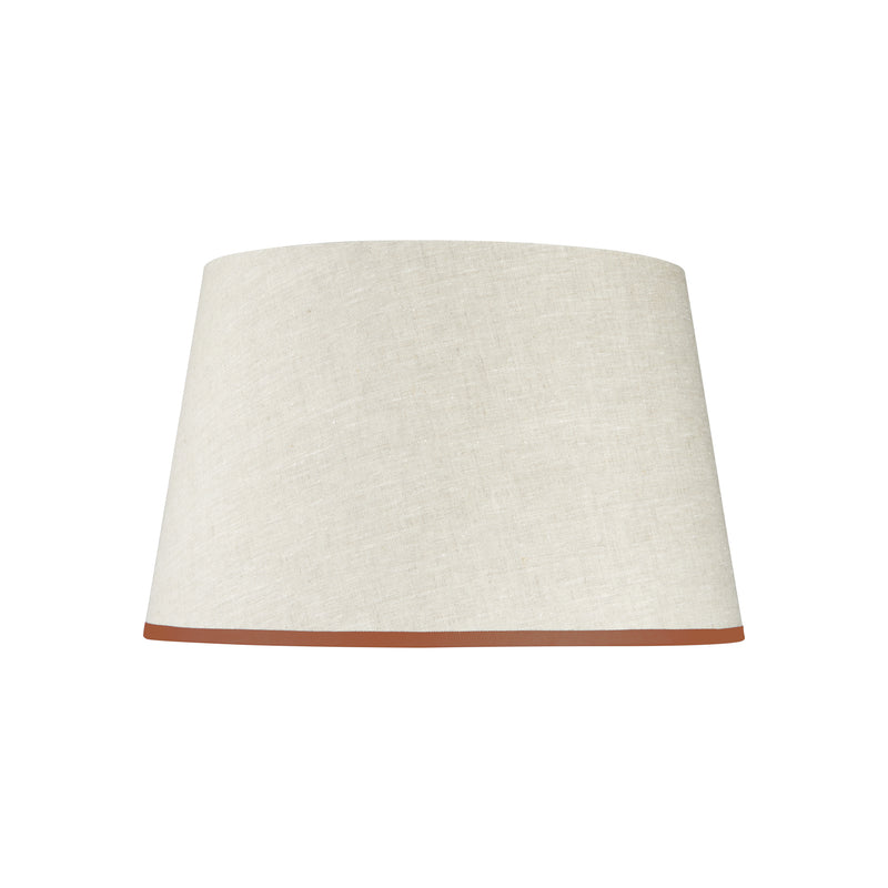 STRETCHED LINEN LAMPSHADE WITH CORAL TRIM