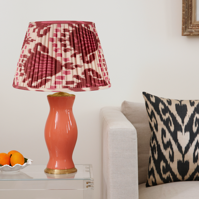 BURGUNDY AND MAGENTA IKAT LAMPSHADE