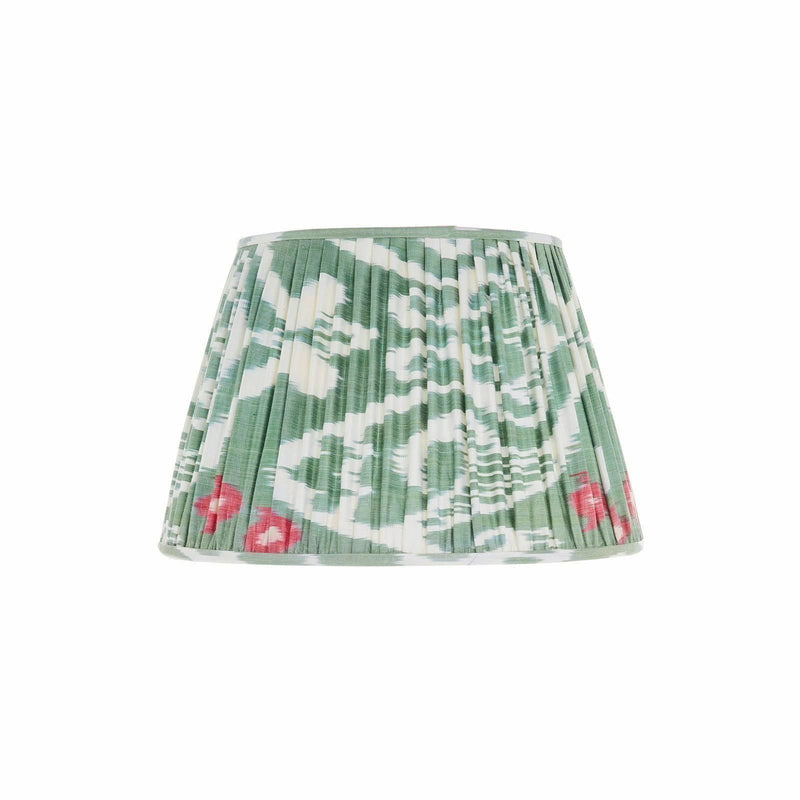 GREEN AND PINK SILK IKAT LAMPSHADES SHOT